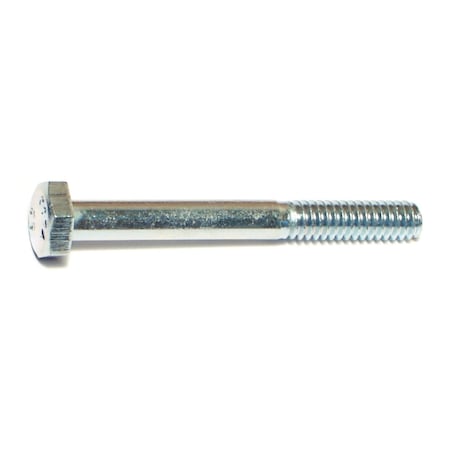 Midwest Fastener Grade 2, 1/4"-20 Hex Head Cap Screw, Zinc Plated Steel, 2-1/4 in L, 100 PK 00010